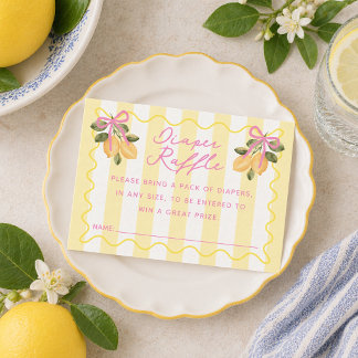 We Can't Wait to Squeeze You Lemon Diaper Raffle Enclosure Card
