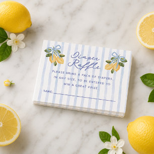 We Can't Wait to Squeeze You Lemon Diaper Raffle Enclosure Card