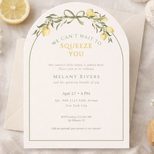 We can't wait to Squeeze You Neutral Baby Shower Invitation (We can't wait to Squeeze You Neutral Baby Shower Invitation)