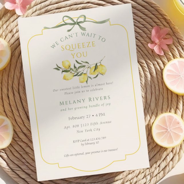 We can't wait to Squeeze You Neutral Baby Shower Invitation (We can't wait to Squeeze You Neutral Baby Shower Invitation)