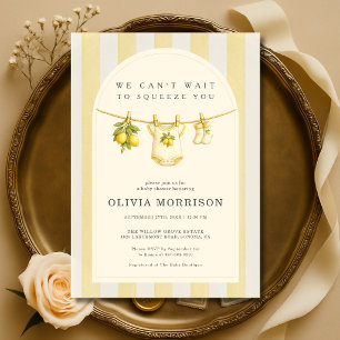We Can't Wait to Squeeze You Stripes Baby Shower Invitation