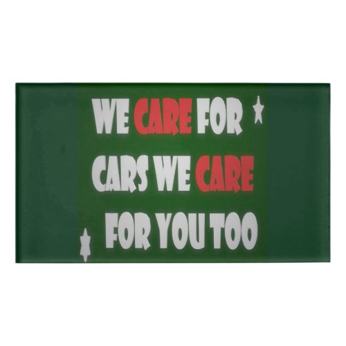 We Care For Cars     Badge