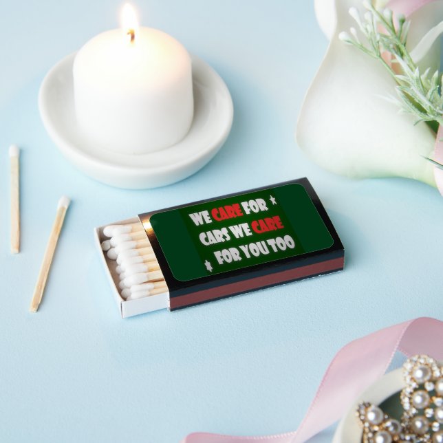 We care for cars colors green red matchboxes (Insitu)