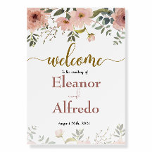 we celebrate our love Floral Gold Geometric Sign