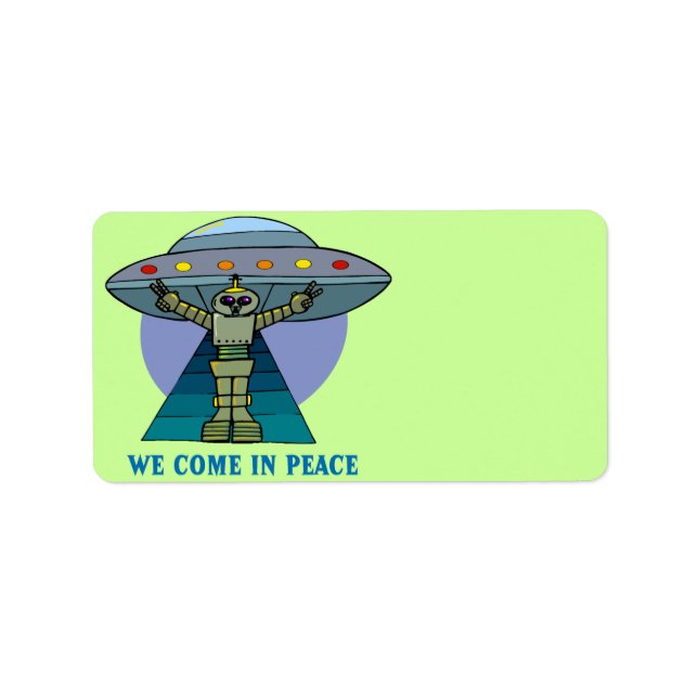 WE COME IN PEACE ADDRESS LABLES LABEL (Front)