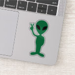 We Come in Peace Little Green Man Alien Silhouette Sticker<br><div class="desc">We Come in Peace Little Green Man Alien Silhouette</div>