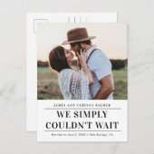 We could not wait wedding announcement postcard (Front/Back)