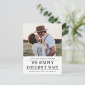 We could not wait wedding announcement postcard (Standing Front)
