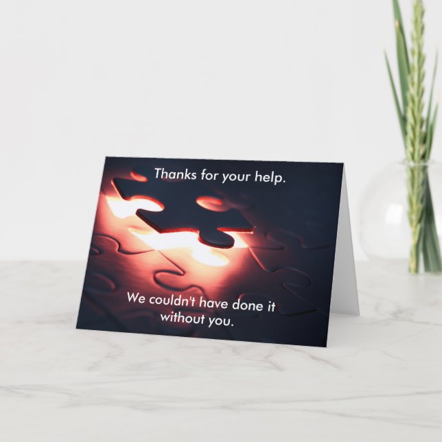 We couldn't have done it without you. letterpress thank you card (Front)