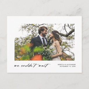 We Couldn't Wait Elopement Announcement Postcard