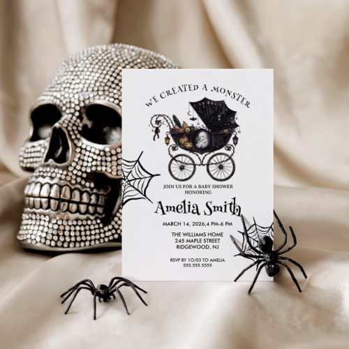 We Created A Monster Gender Neutral Baby shower  Invitation