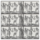 "We Dance With Death" Black Plague Fabric