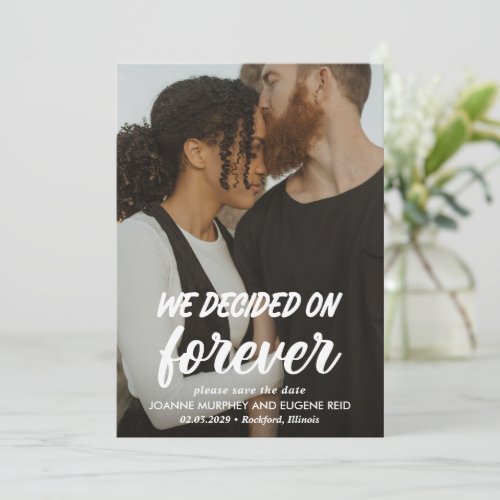 We Decided Bold Typography Modern Wedding Save The Date