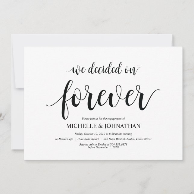 We decided forever, Engagement Party invites (Front)