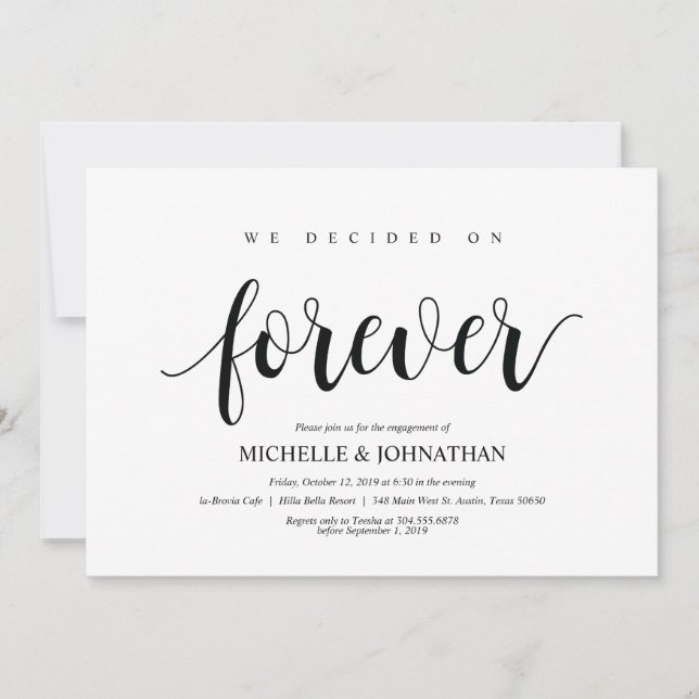 We decided forever, Engagement Party invites (Front)