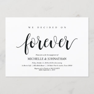 We decided forever, Engagement Party invites