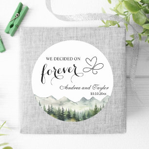 We decided on Forever Elegant Wedding Classic Round Sticker