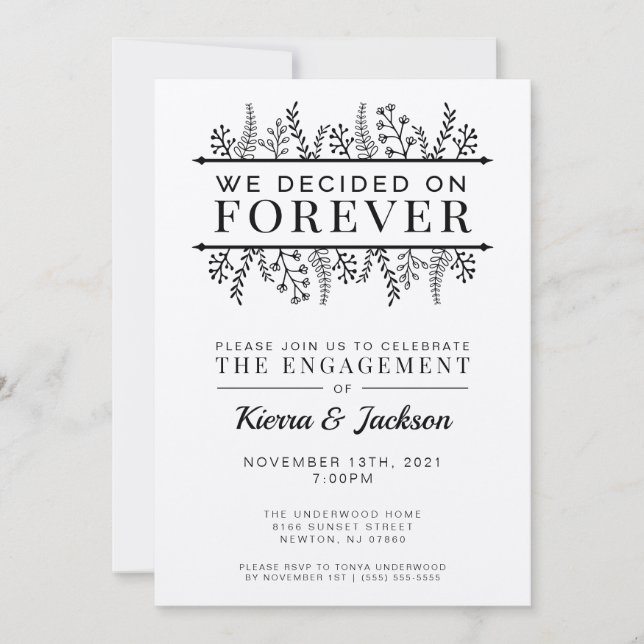 We Decided On Forever Engagement Invitation (Front)