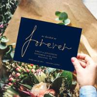 We Decided On Forever Gold Navy Blue