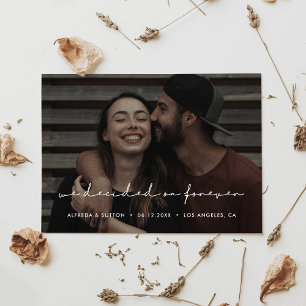 We decided on forever Modern minimalist photo Announcement