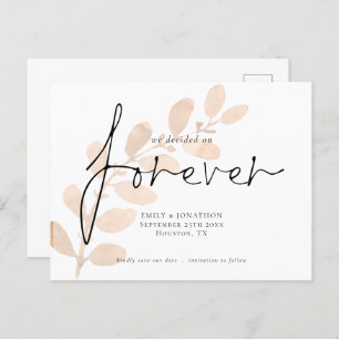 We Decided on Forever Peach Foliage Save The Date Invitation Postcard