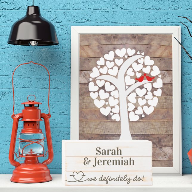 We Definitely Do Heart Personalized Wedding Wooden Box Sign (Creator Uploaded)