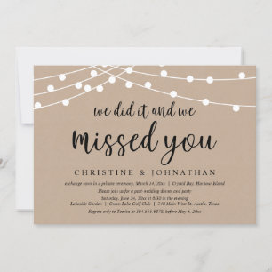 We did it and we missed you, Wedding Elopement Inv Invitation