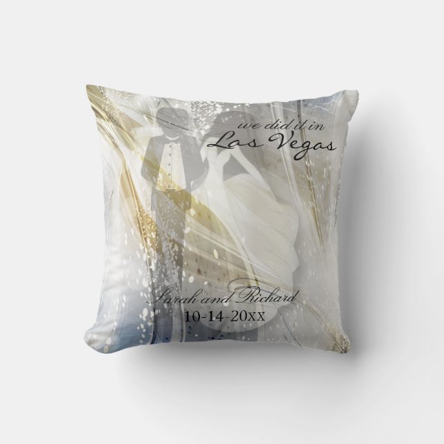 We did it | Beautiful Wedding Keepsake Throw Pillow (Front)
