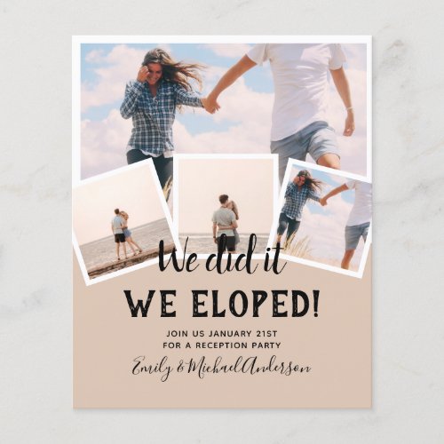 We Did It ELOPEMENT PHOTO Wedding RECEPTION Budget Flyer