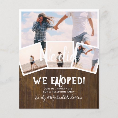 We Did It ELOPEMENT PHOTO Wedding RECEPTION Budget Flyer