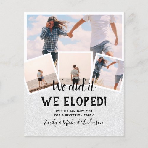 We Did It ELOPEMENT PHOTO Wedding RECEPTION Budget Flyer