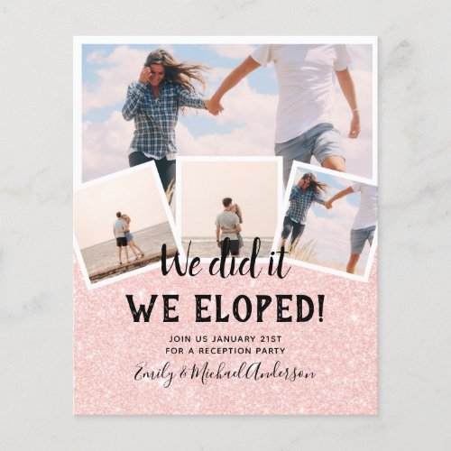 We Did It ELOPEMENT PHOTO Wedding RECEPTION Budget Flyer