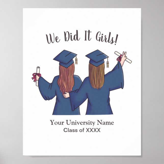 We Did It Girls, Graduation Girls Personalized Poster (Front)