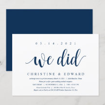 We did, Modern Post Wedding Elopement Invitation