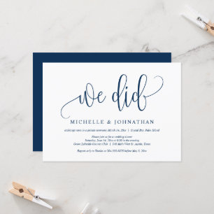 We did, Wedding Elopement Party Celebration Invita Invitation