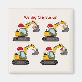 We dig Christmas - Santa's diggers Magnet