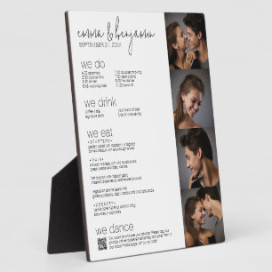 We Do - All In One BW - QR - 4 Photos - Wedding Plaque