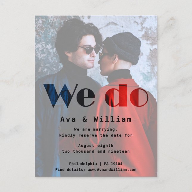 We Do - Autumn Wedding - Reserve The Date Announcement Postcard (Front)