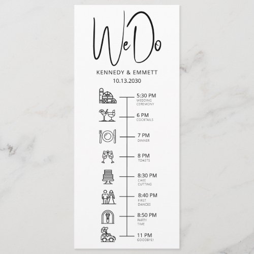 We Do Barn Wedding Day Timeline Flat Program