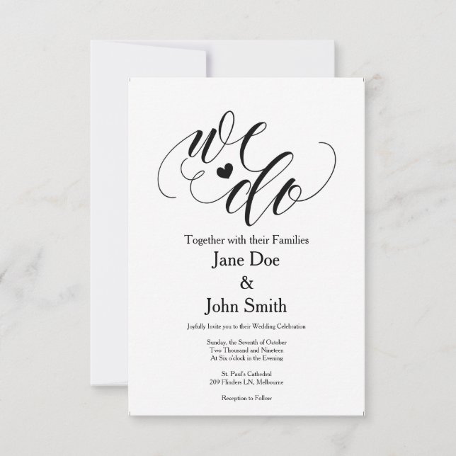 We Do Basic Wedding Invitation (Front)