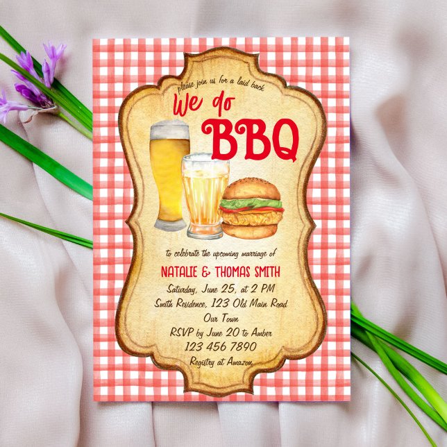 We do BBQ barbecue bridal shower couples shower Invitation (Creator Uploaded)