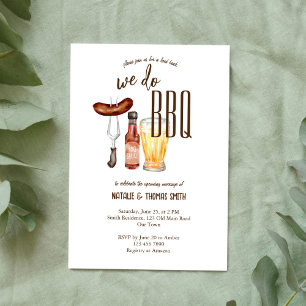 We do BBQ barbecue bridal shower couples shower Invitation