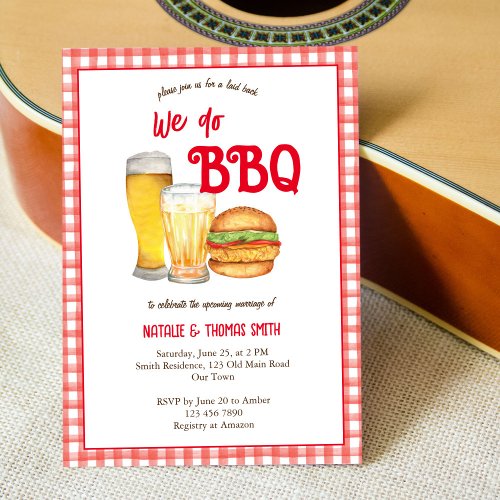 We do BBQ barbecue bridal shower couples shower Invitation