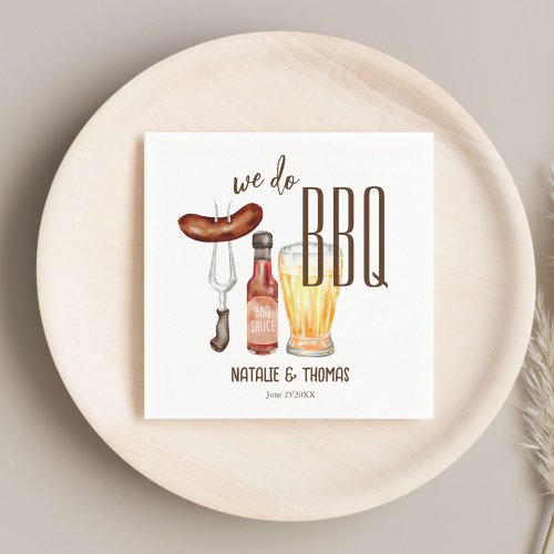 We do BBQ barbecue couples shower customized Napkins