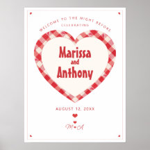 WE DO BBQ casual vintage gingham rehearsal dinner