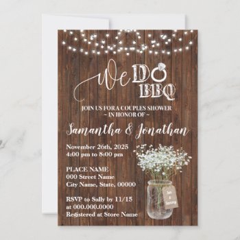 We Do Bbq Couples Shower Country Wedding Invitation by Designsplusmore at Zazzle