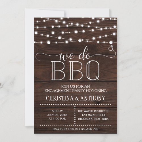 We Do BBQ Engagement Party Invitation