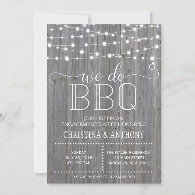 We Do BBQ Engagement Party Invitation (Front)