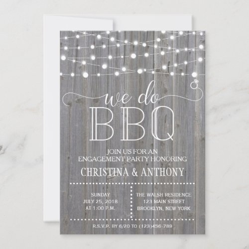 We Do BBQ Engagement Party Invitation