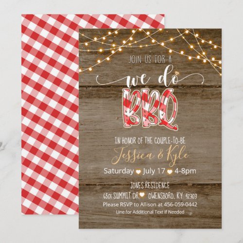 We Do BBQ Invitation - Rustic Gingham